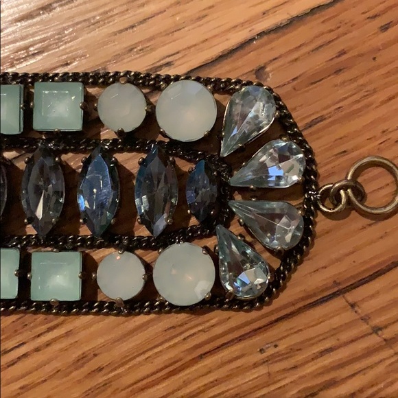Banana Republic large cuff bracelet blue gems nwt - Picture 4 of 4